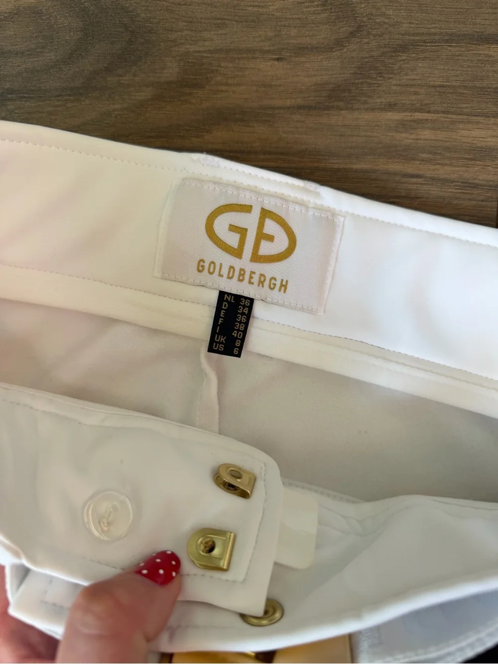 Goldbergh White Flared Pants with Red Side Stripes ski pants
